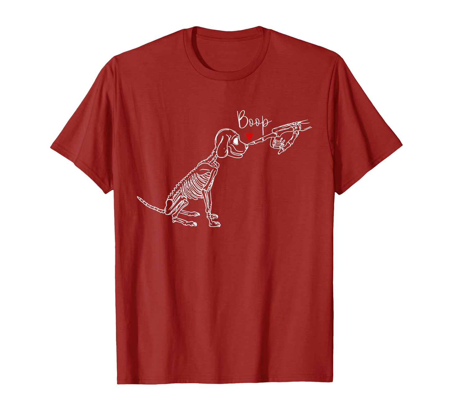 Dog Skeleton Boop Dog Funny Halloween Girl Men Women T-Shirt