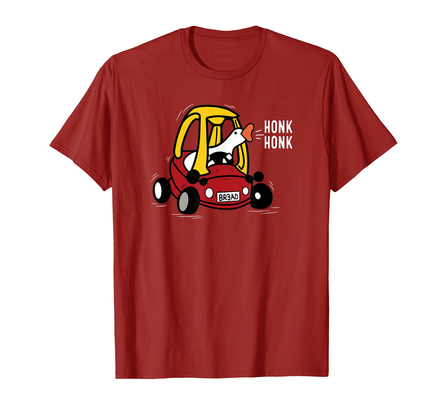 Silly Goose Driving Nostalgic Toy Car Honk Honk Funny Meme T-Shirt