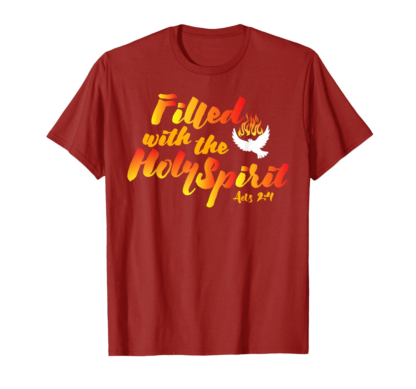 Filled with the Holy Spirit Pentecost Tongues of Fire Flame T-Shirt