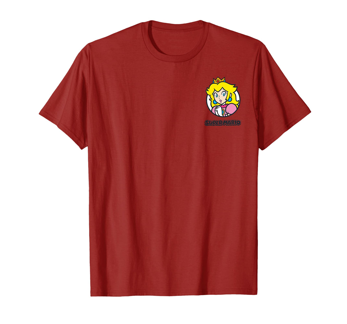 Super Mario Princess Peach Classic Left Chest Icon T-Shirt