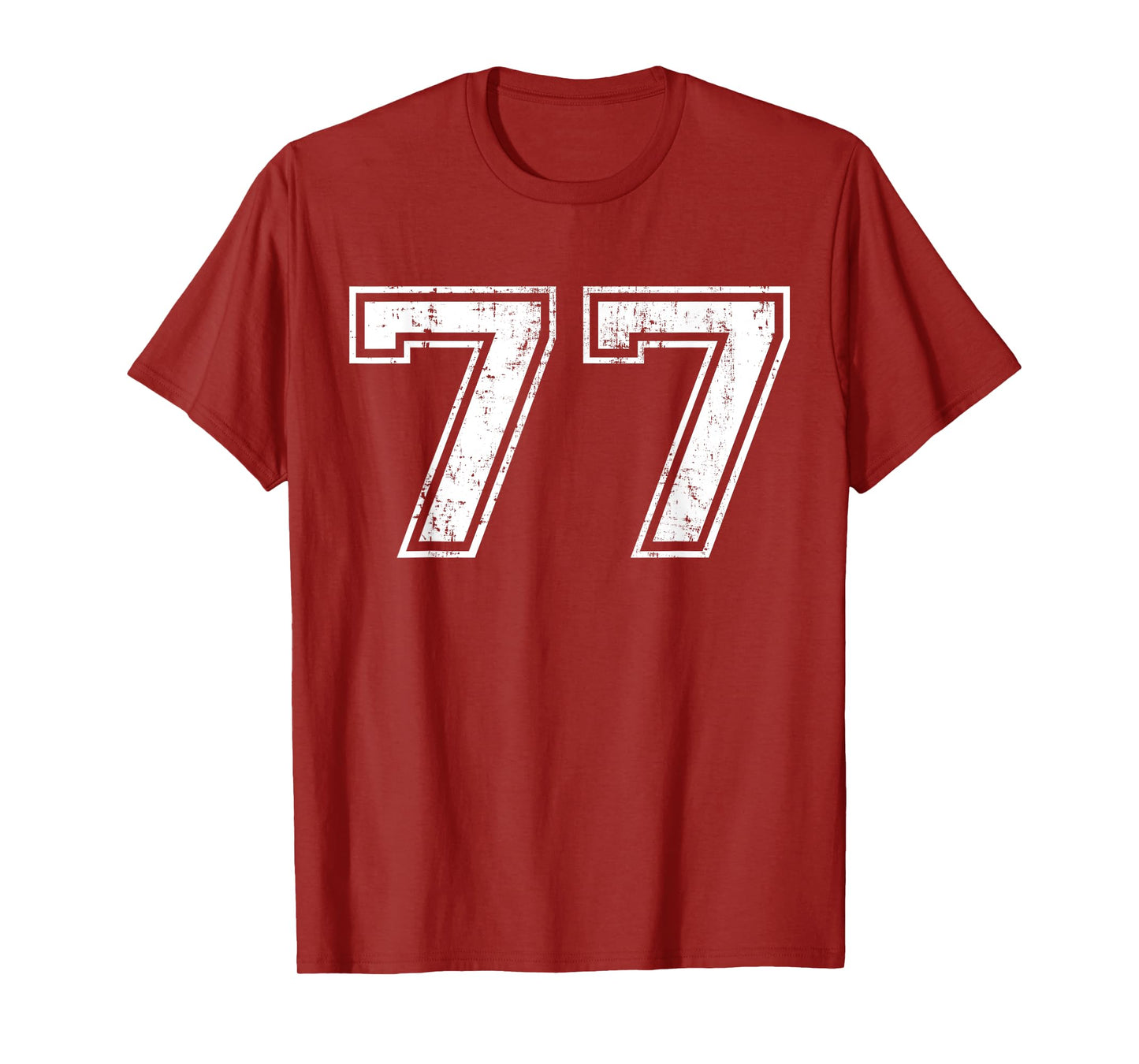 Number 77 Distressed Vintage Seventy Seven Sports Practice T-Shirt