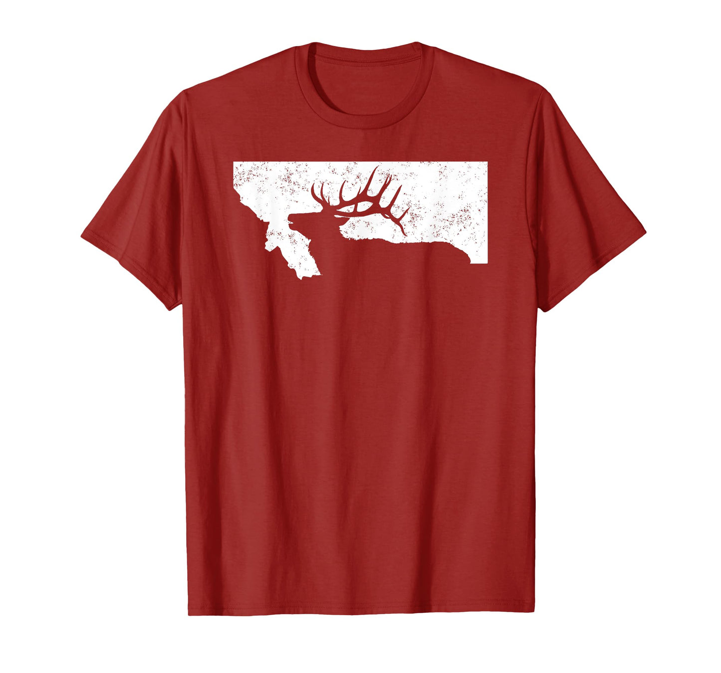 Montana Elk Hunting Shirt - Bull Elk MT State Shape T-Shirt
