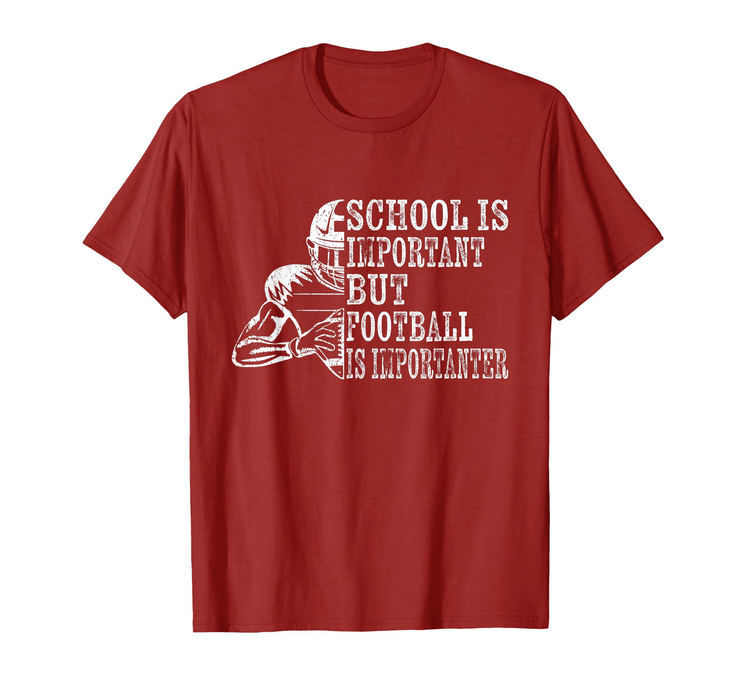 School Is Important Football Is Importanter Football Lineman T-Shirt