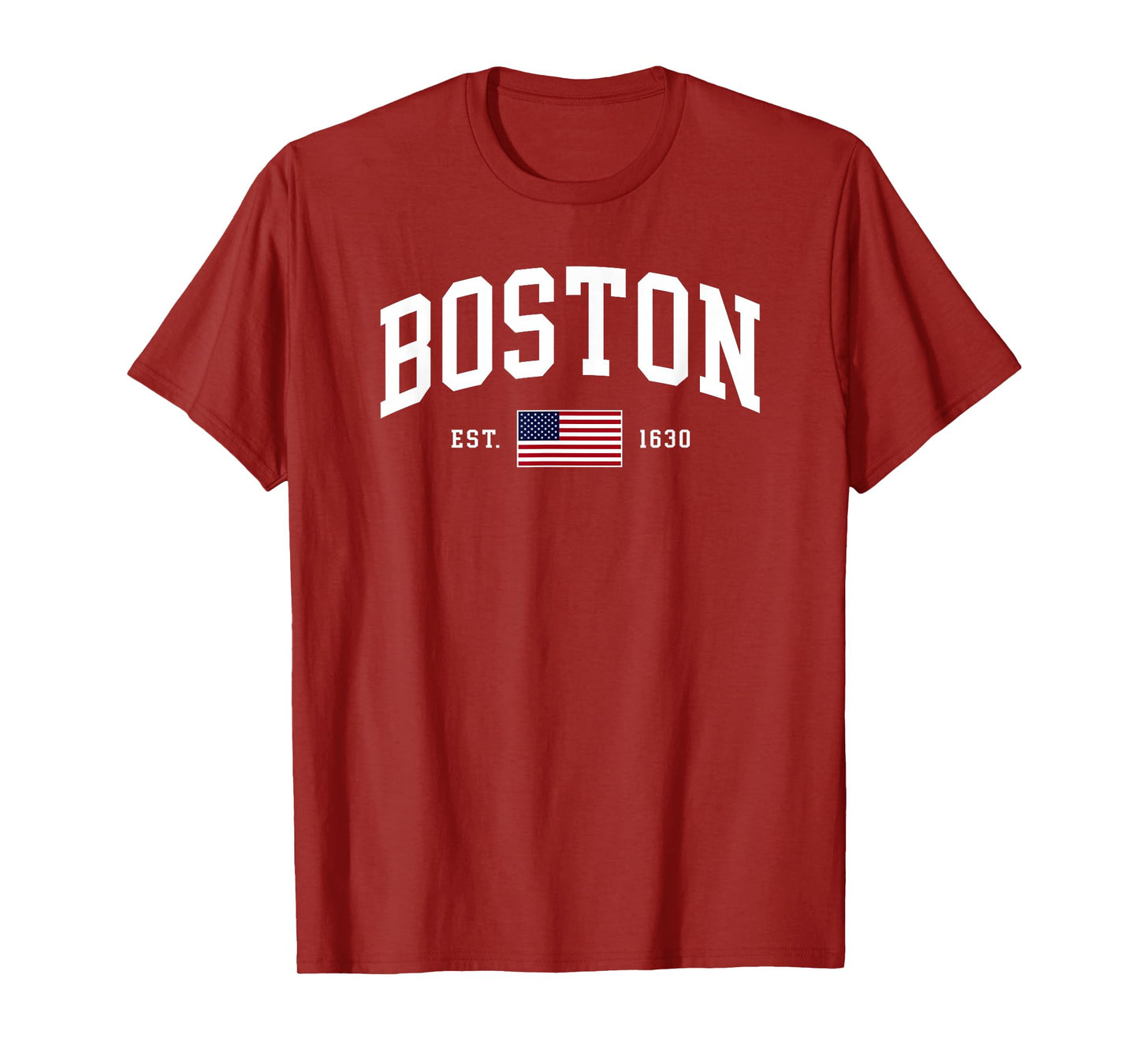 Boston Massachusetts July 4th US Flag Retro Throwback T-Shirt