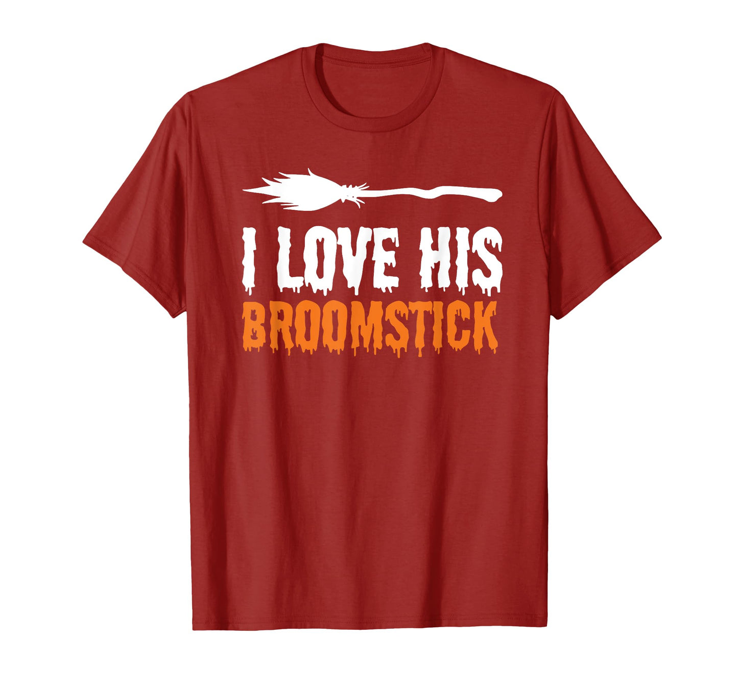 I Love His Broomstick I Love Her Pumpkins Halloween Couples T-Shirt