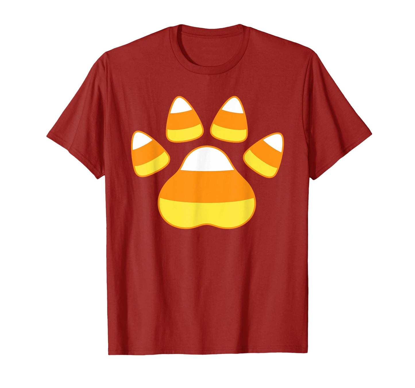 Paw Candy Corn Dog Cat Animal Funny Halloween Men Women Kids T-Shirt