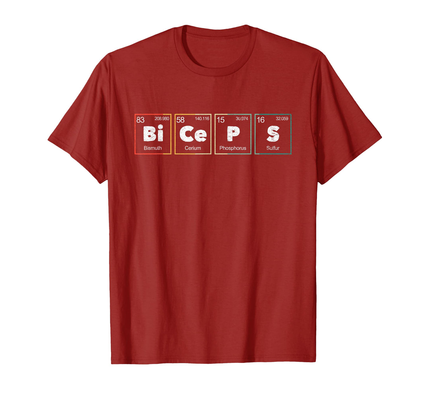 Bodybuilding Weightlifting Biceps Periodic Table Elements T-Shirt