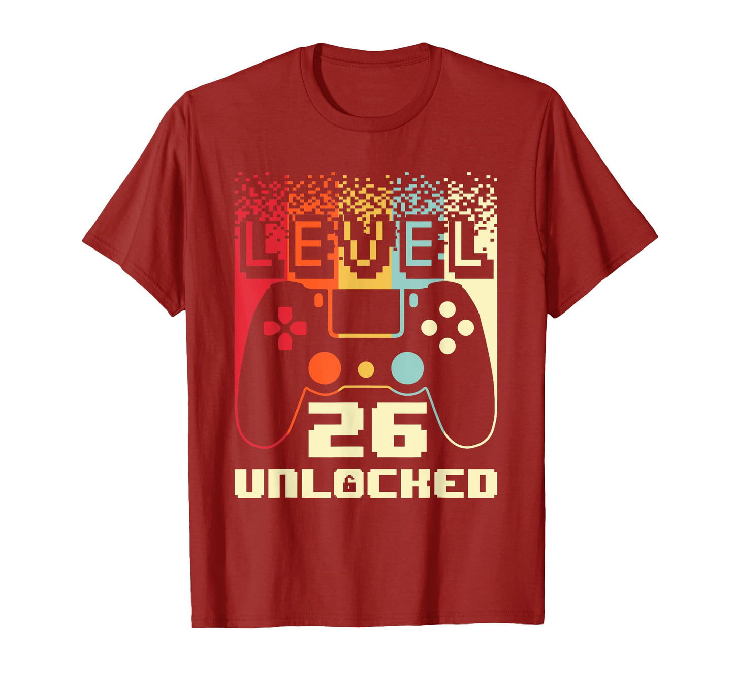 26th Birthday For Men Level 26 Unlocked Gamer 26 Year Old T-Shirt