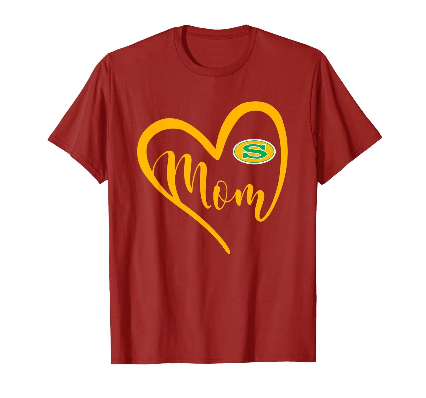 Summerville Green Wave Logo Heart Mom HS T-Shirt