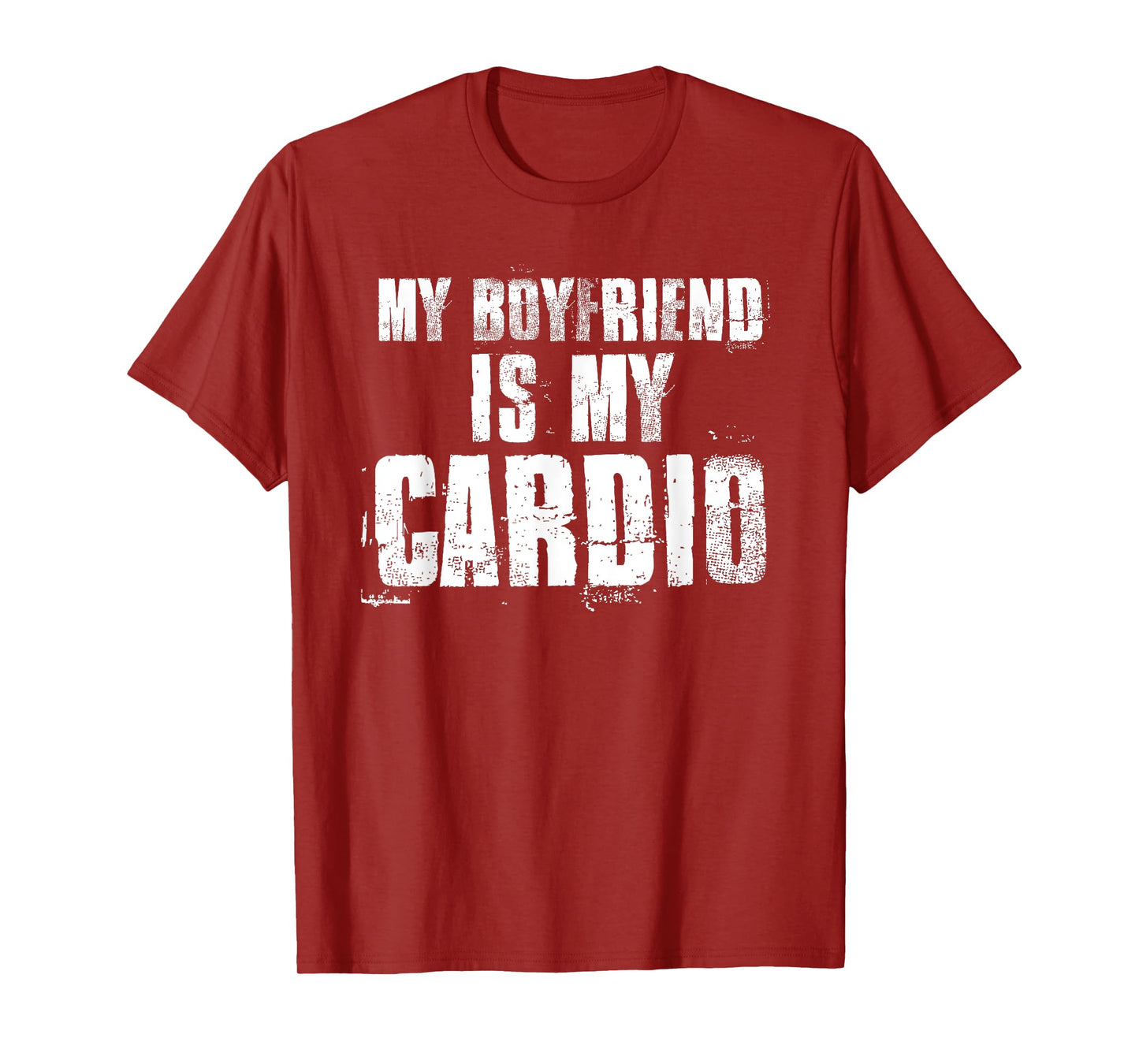 My Boyfriend Is My Cardio Black Women's Modern Funny Workout T-Shirt