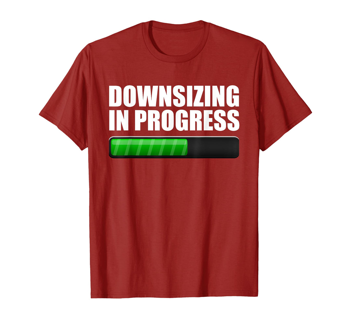 Downsizing In Progress Bar Weight Loss Funny Get Fit T-Shirt T-Shirt