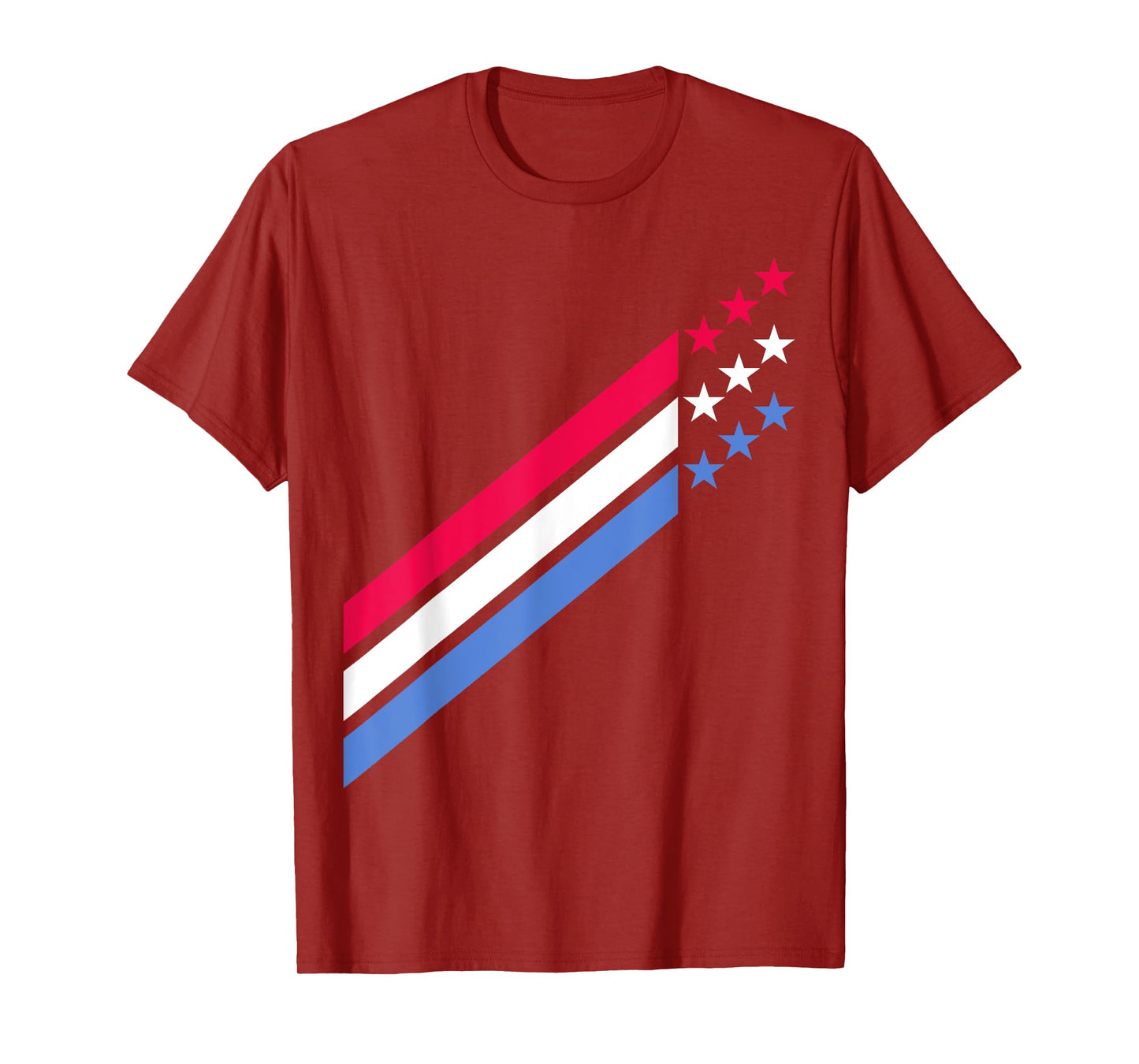 USA American Patriotic Red White Blue Stars & Stripes Sports T-Shirt