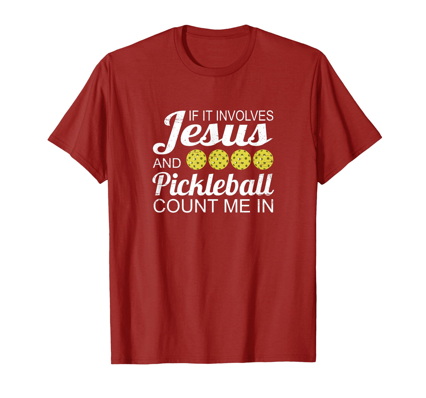 Distressed Jesus Pickleball Player Worship Church Graphic T-Shirt