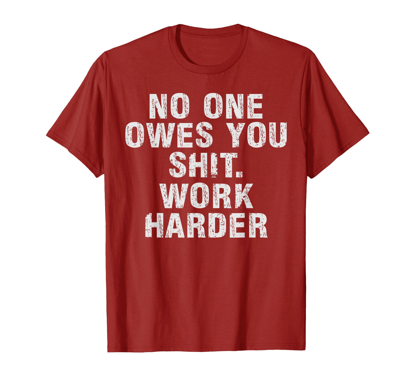No One Owes You Sh t Work Harder Motivational Funny T-Shirt