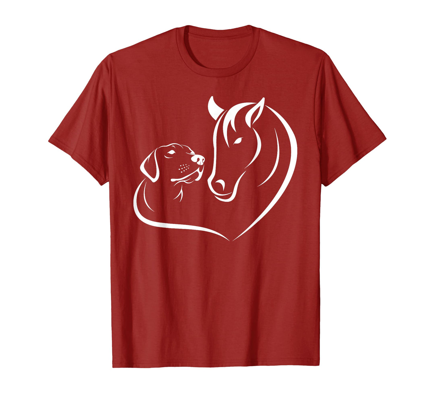 Horse and Dog Women and Men Motif Horse Dog Lover T-Shirt T-Shirt