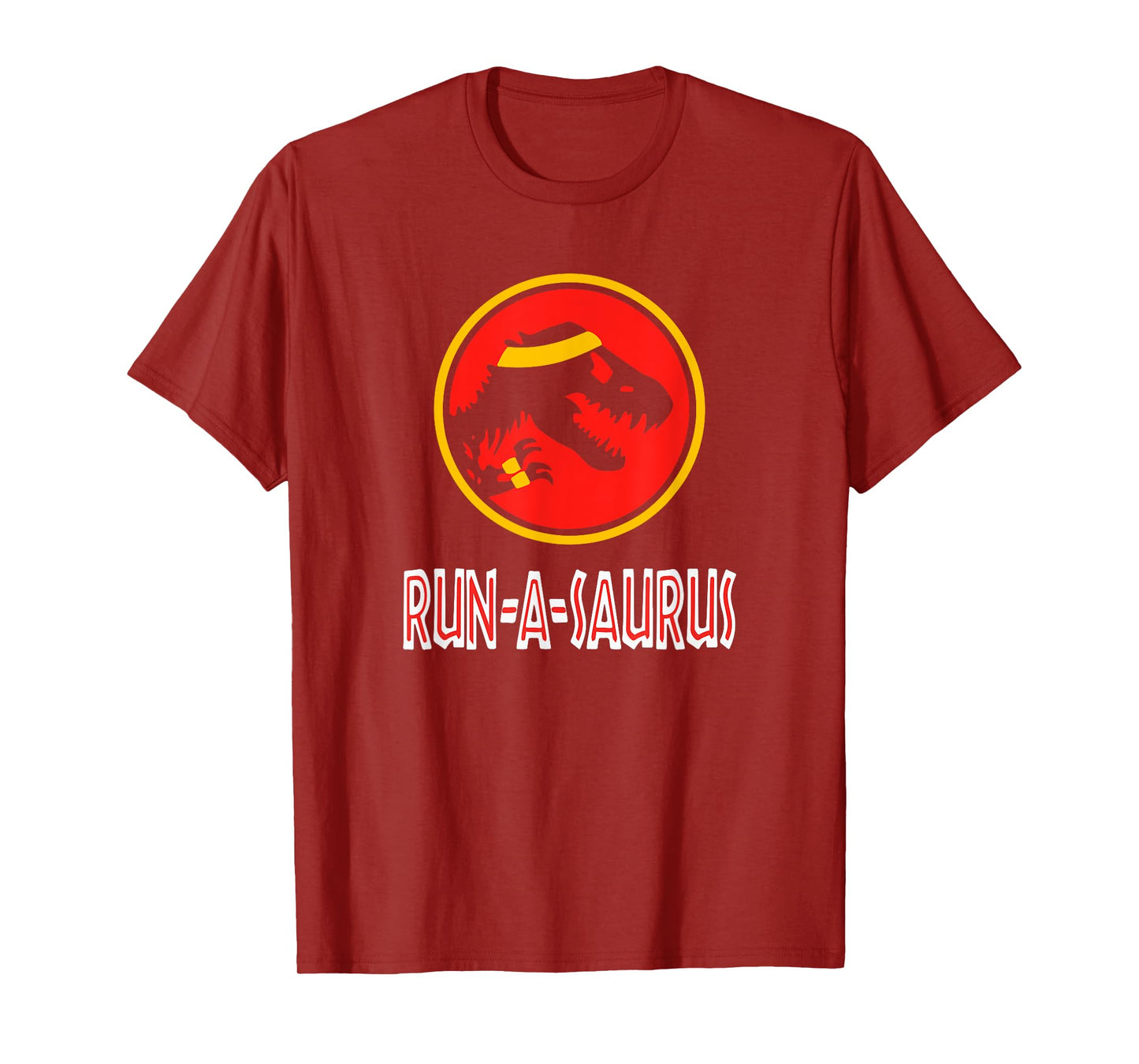 Funny Cute 5k 10k Dinosaur Run-A-Saurus Marathon Runner T-Shirt