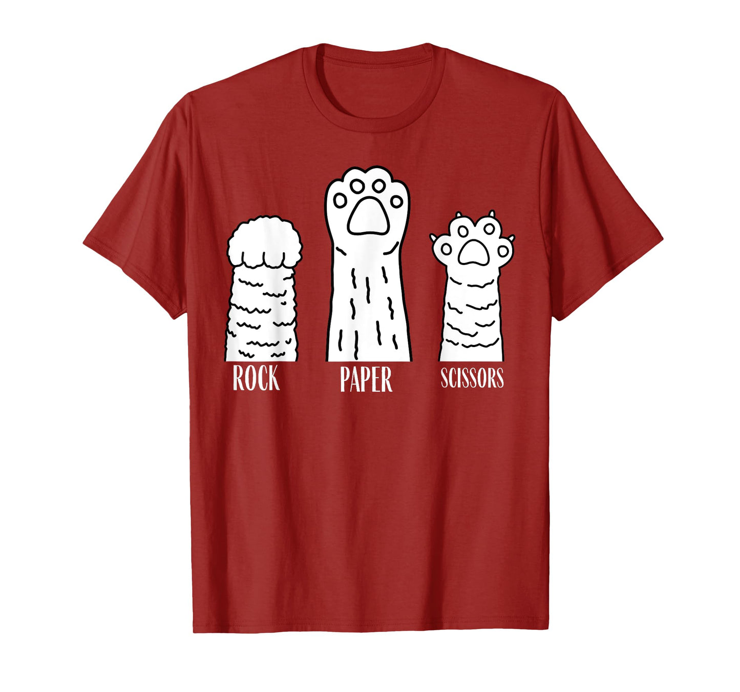 Rock Paper Scissors Hand Game Cute Cat Paw Funny Cat Lovers T-Shirt