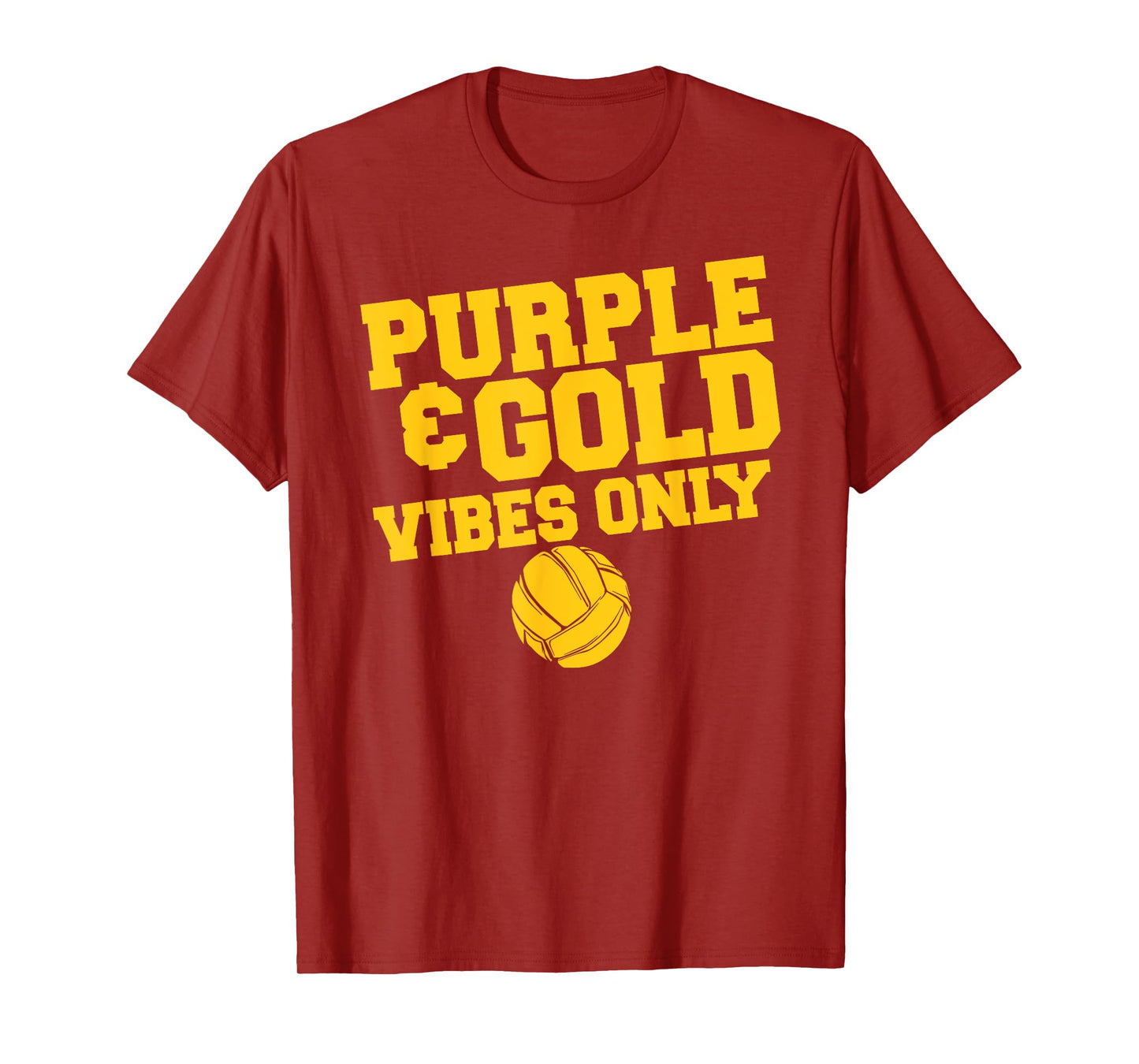 Purple Gold Game Day High School Volleyball Group Team T-Shirt