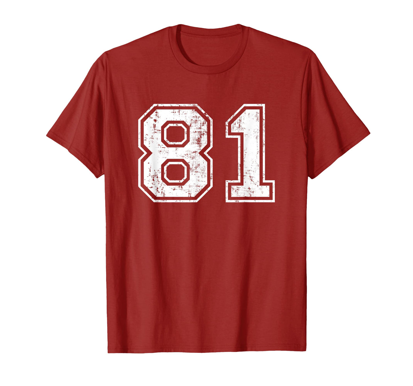 Number 81 Distressed Vintage Eighty One Sports Team Practice T-Shirt