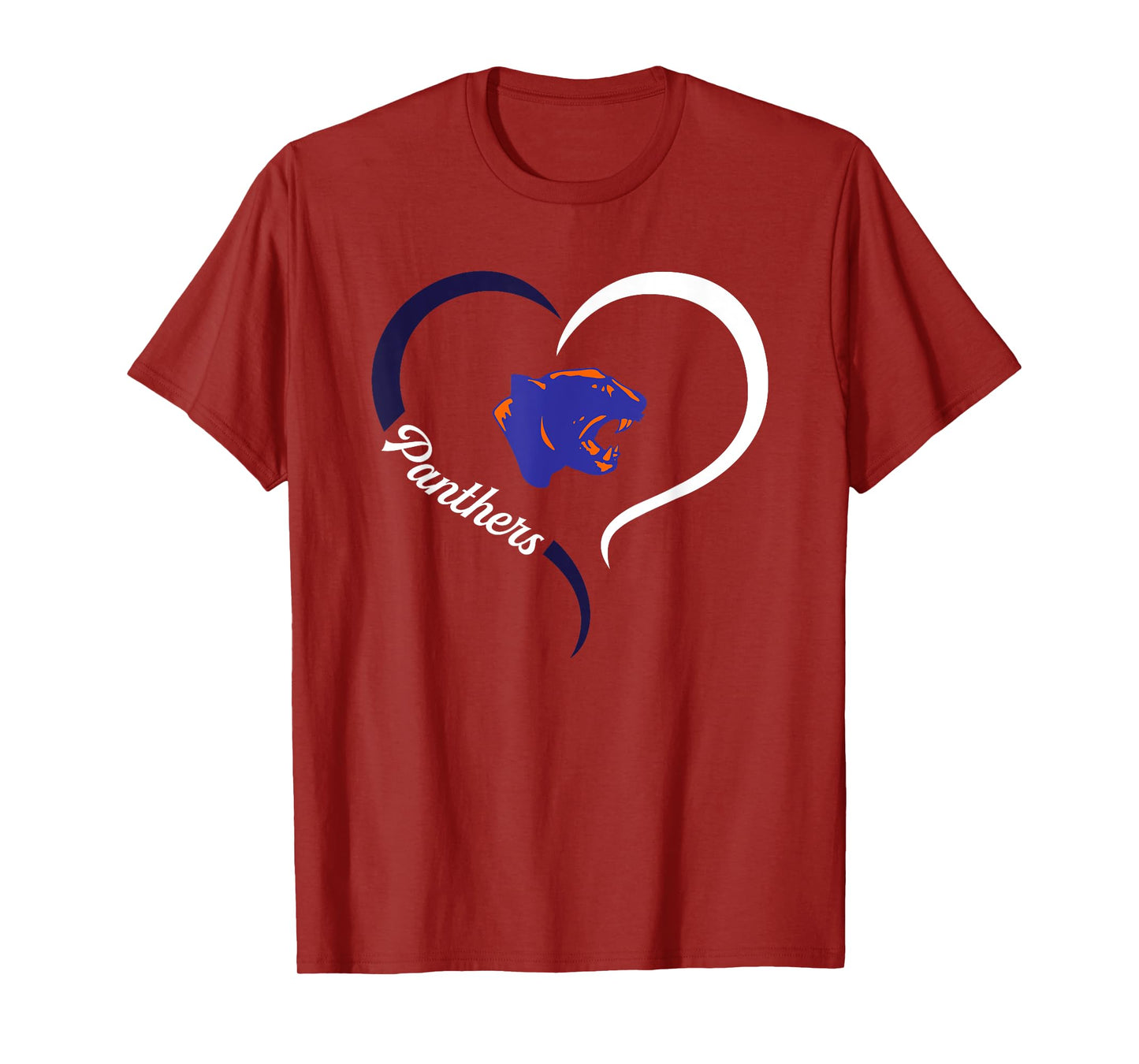 Oswego Panthers Logo Half Heart Slogan HS T-Shirt