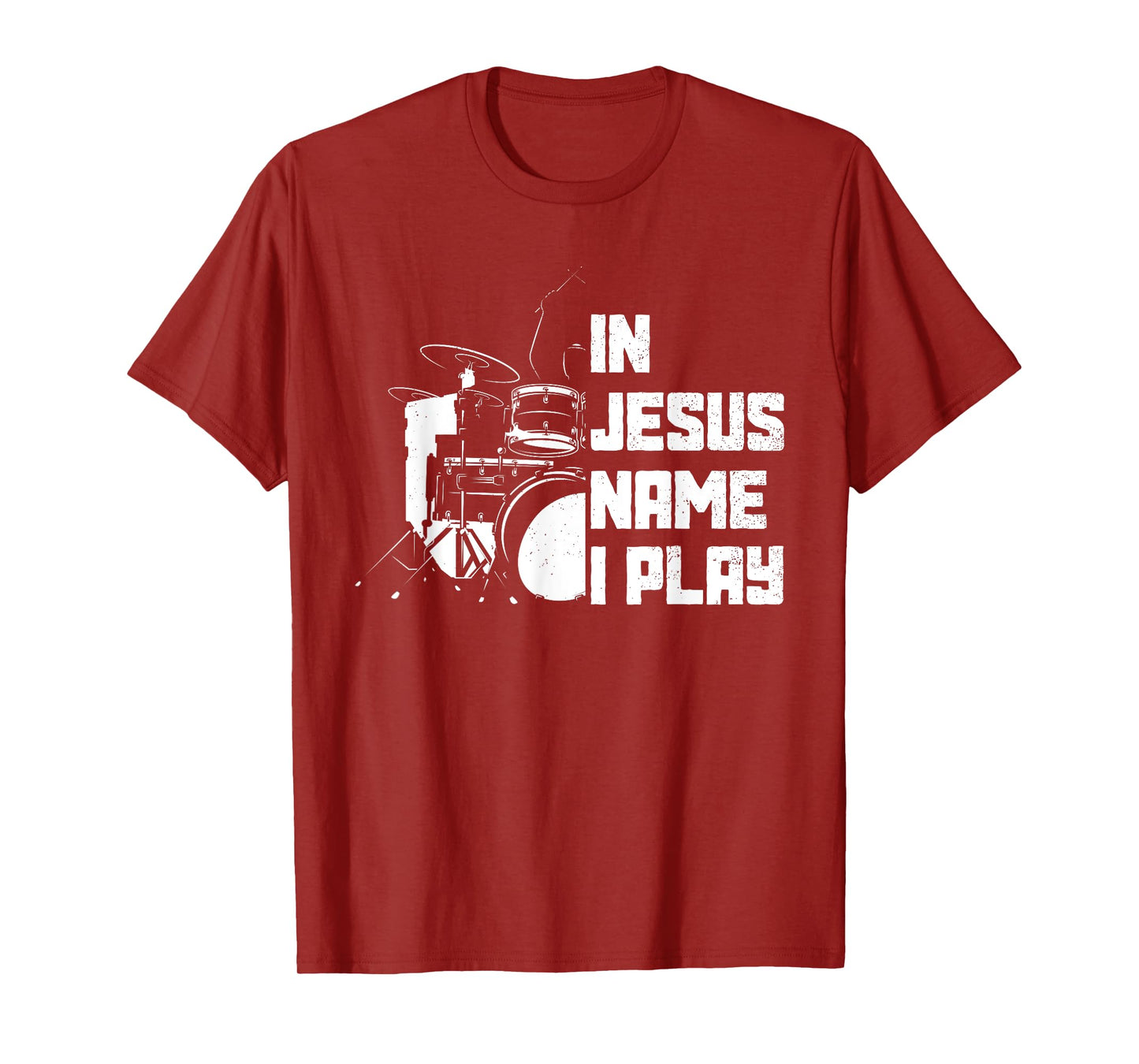 Vintage Drumset Christian Drummer In Jesus Name I Play Drum T-Shirt