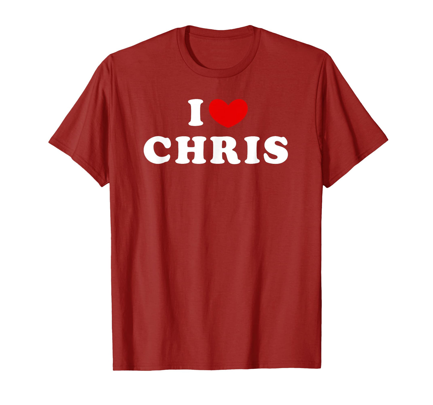 I Love Chris, I Heart Chris T-Shirt, Small, Black