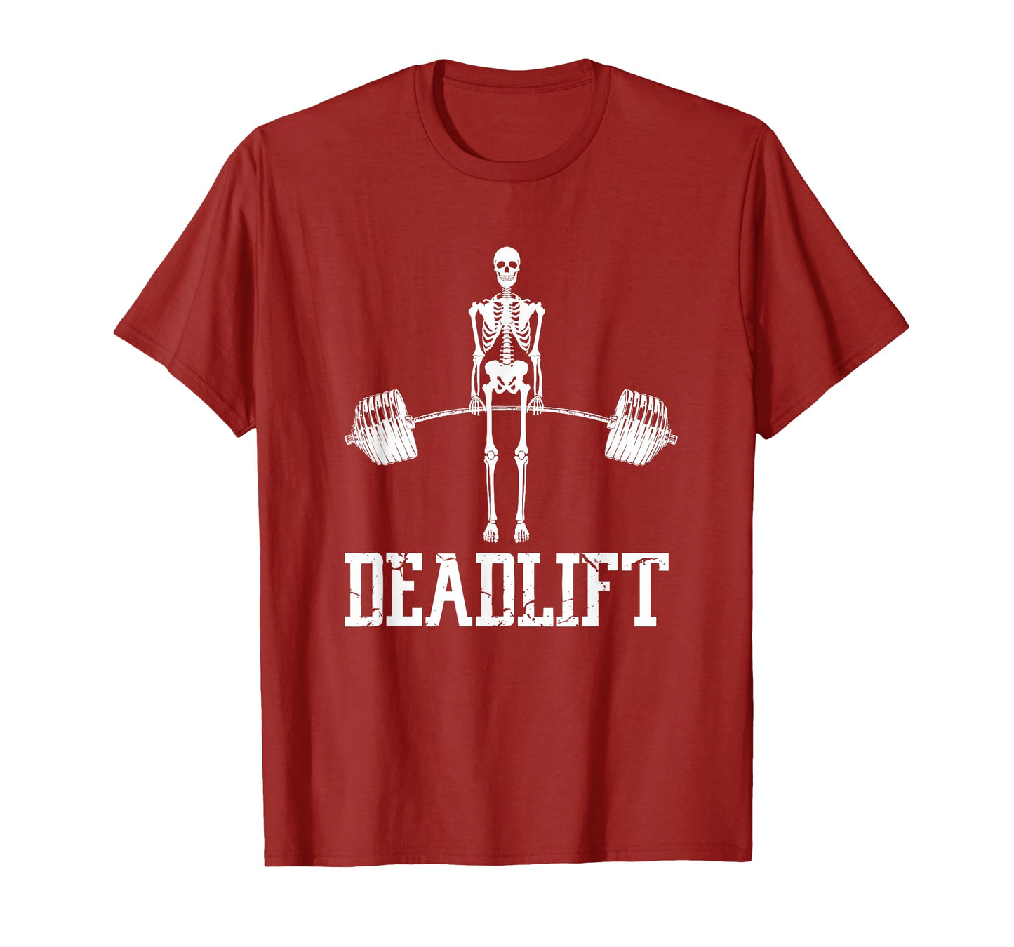 Skeleton Dead Lift Funny Halloween Lifting Weights Vintage T-Shirt