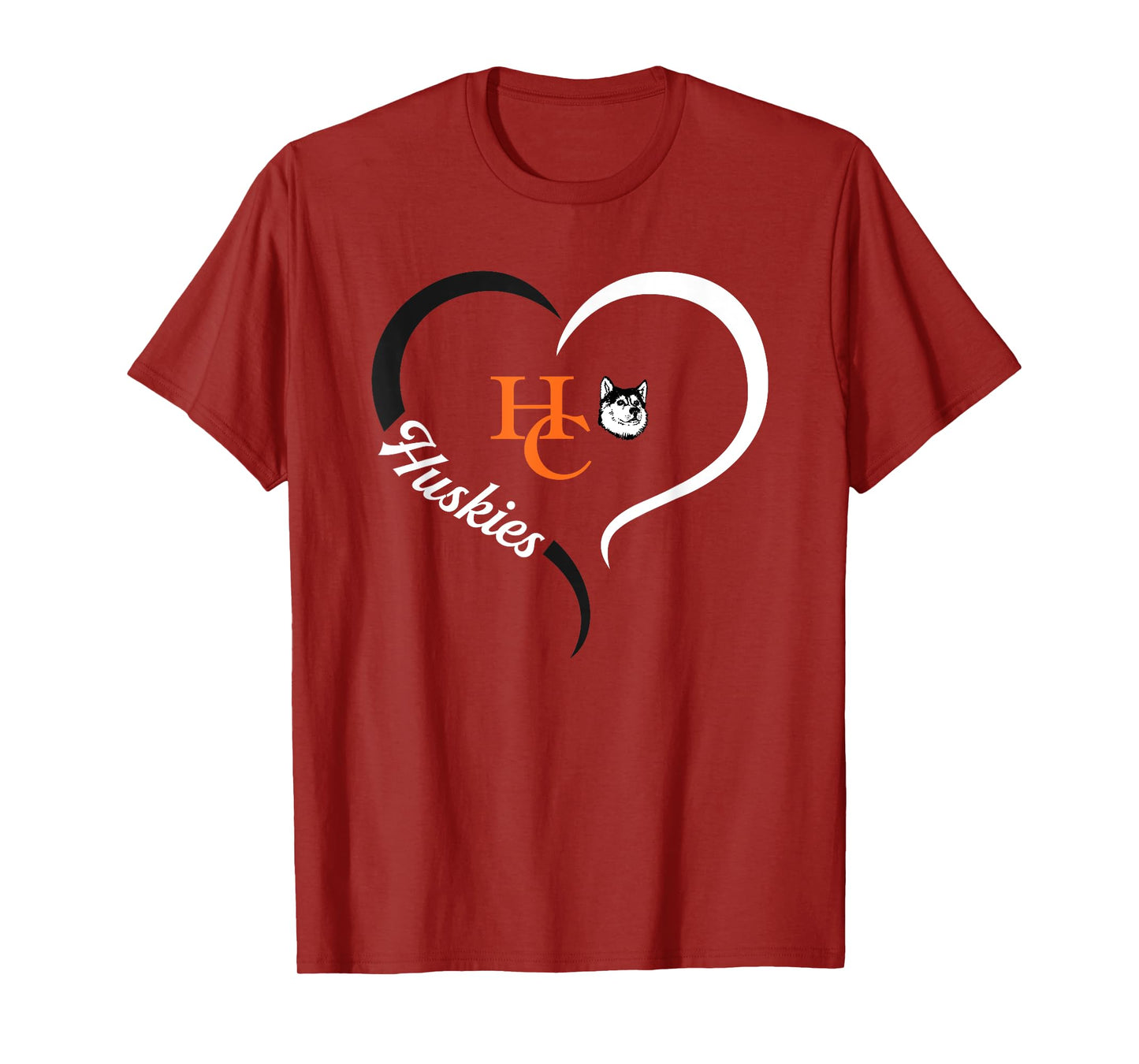 Harbor Creek Huskies Logo Half Heart Slogan HS T-Shirt