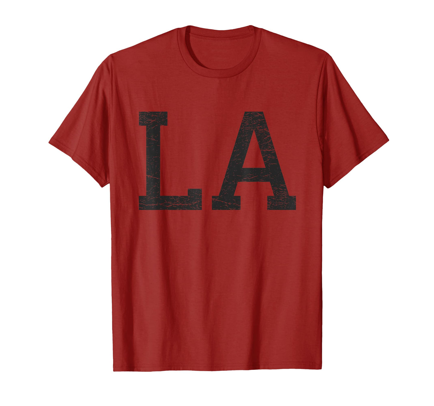 Los Angeles Tshirt Women Men | Cool Black Text Distressed LA T-Shirt