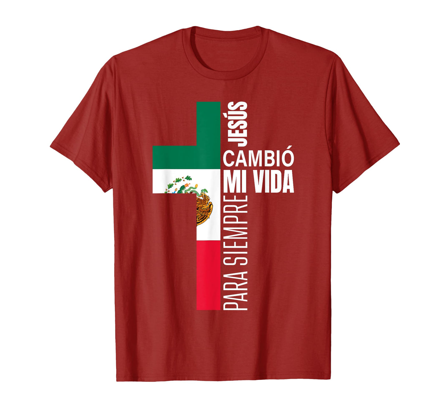 Jesus Christian Spanish Gifts Dad Fathers Day Mexican Flag T-Shirt