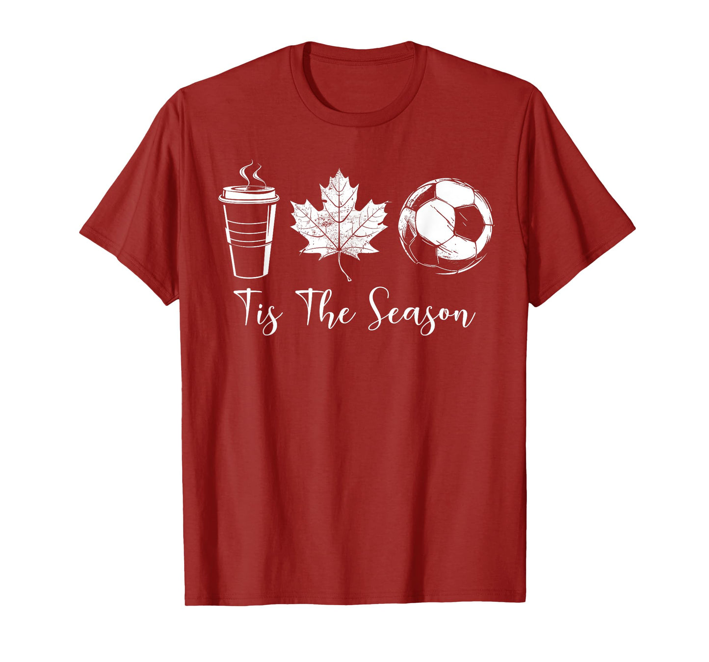 Tis The Season Coffee Maple Leaf Soccer Ball Sports Fall T-Shirt