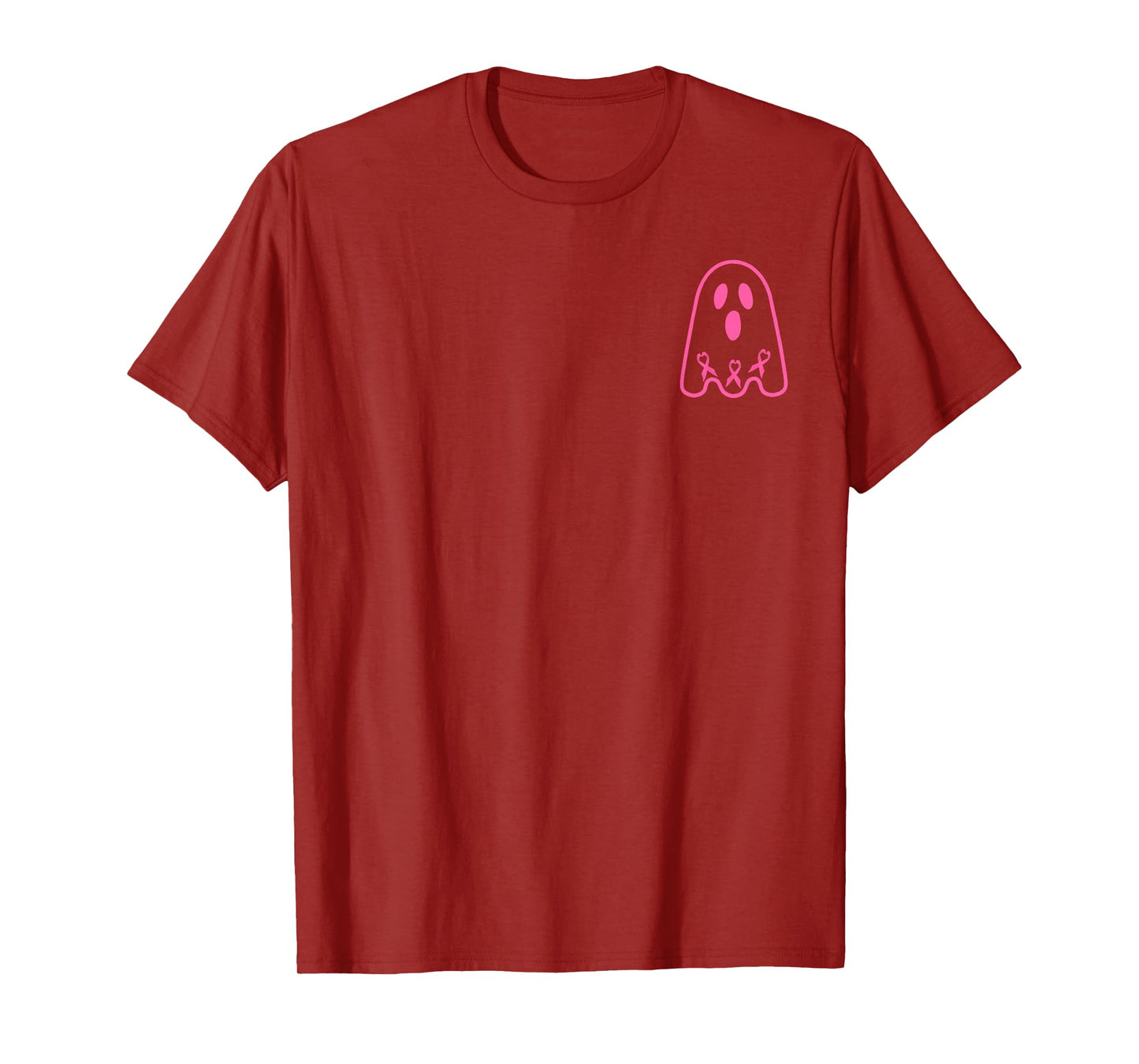 in October We Wear Pink Ghost Witch Breast Cancer (2 Side) T-Shirt
