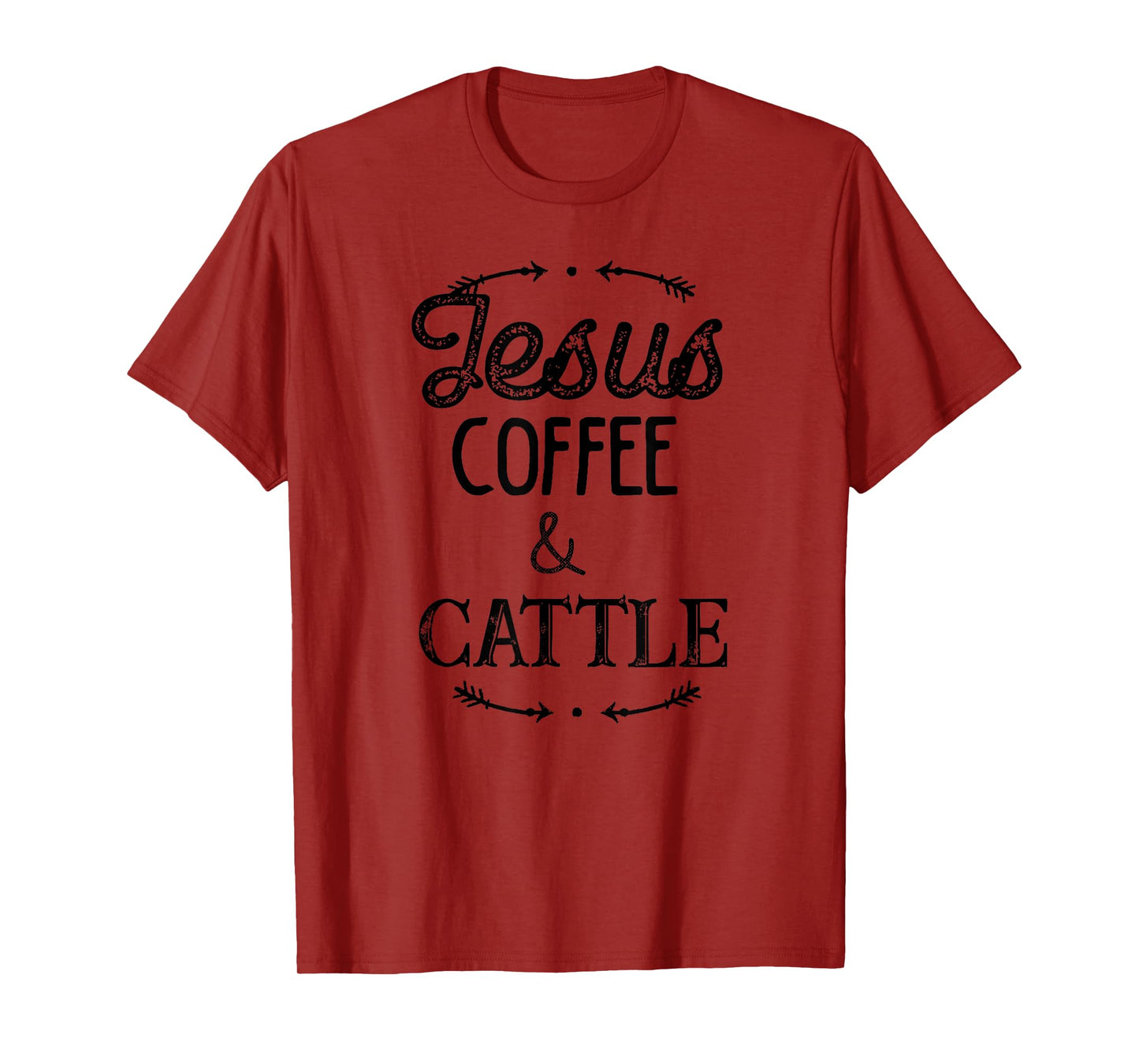 Jesus Coffee and Cattle, Country Farm Saying Mom Cow Graphic T-Shirt