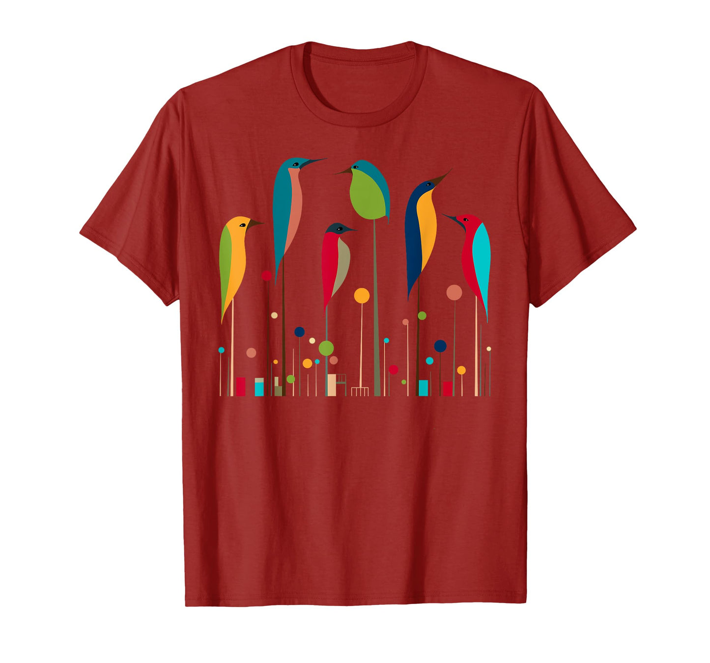 Retro Mid-Century Modern Birds 50s 60s Style T-Shirt