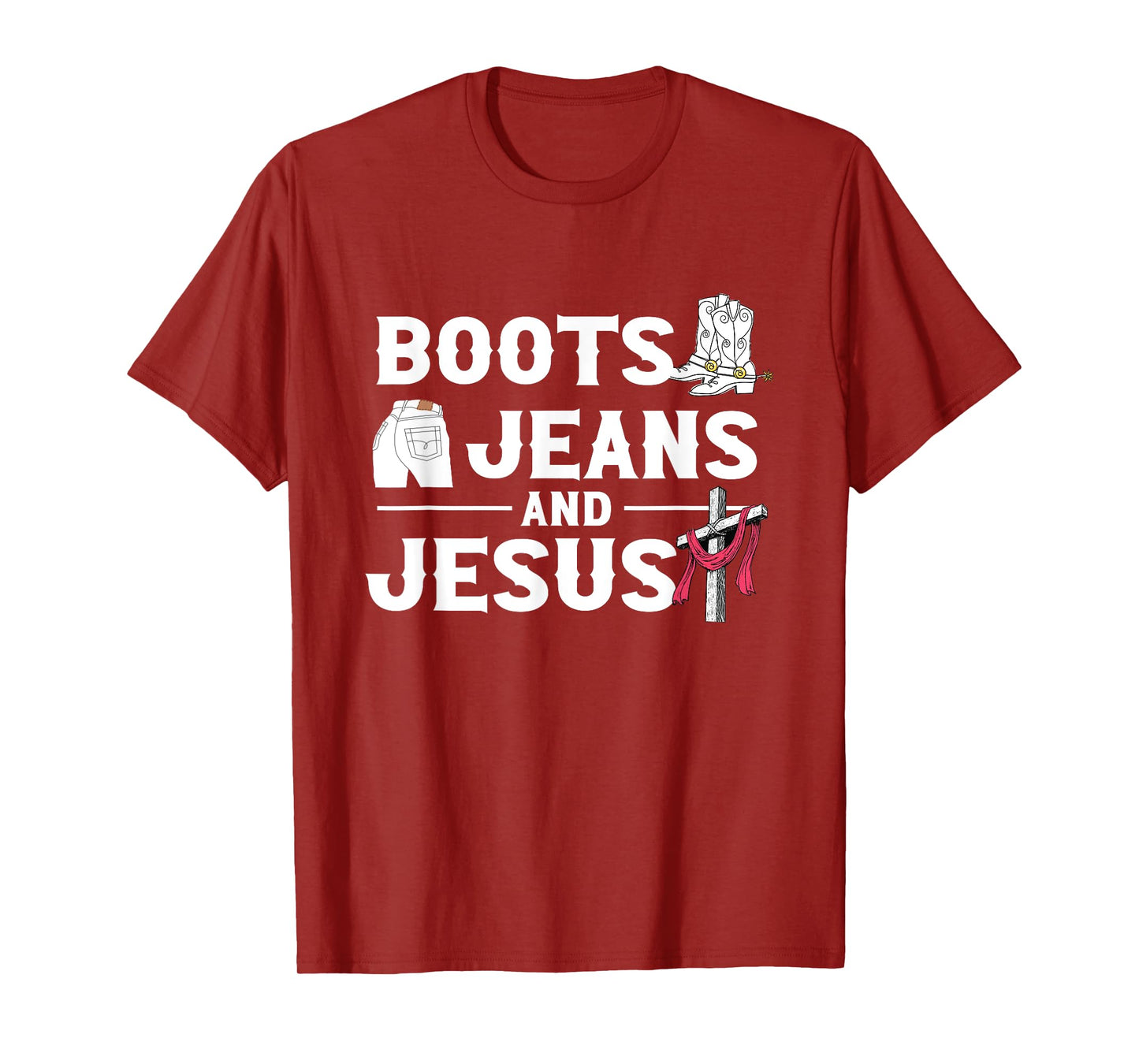 Boots Jeans And Jesus | Western Wild West | Cowgirl Cowboy T-Shirt