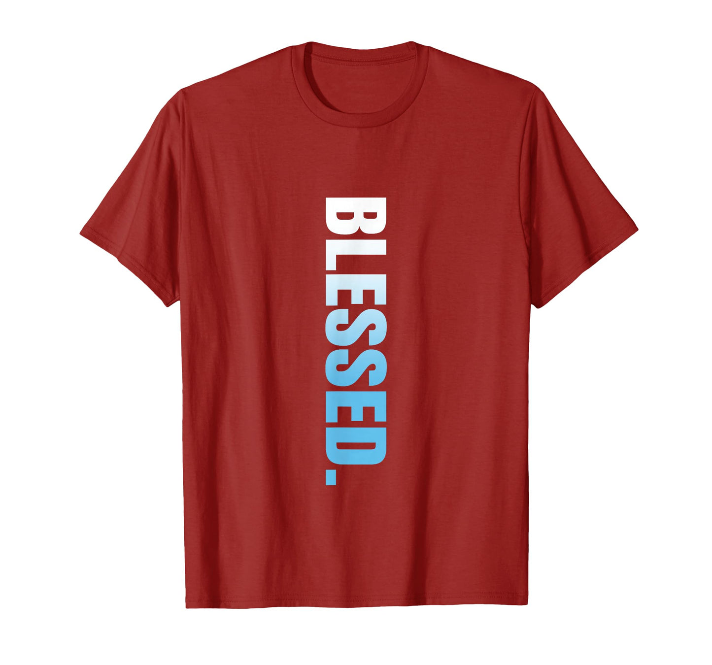 Blue Blessed. Vertical Blue Color Graphic T-Shirt