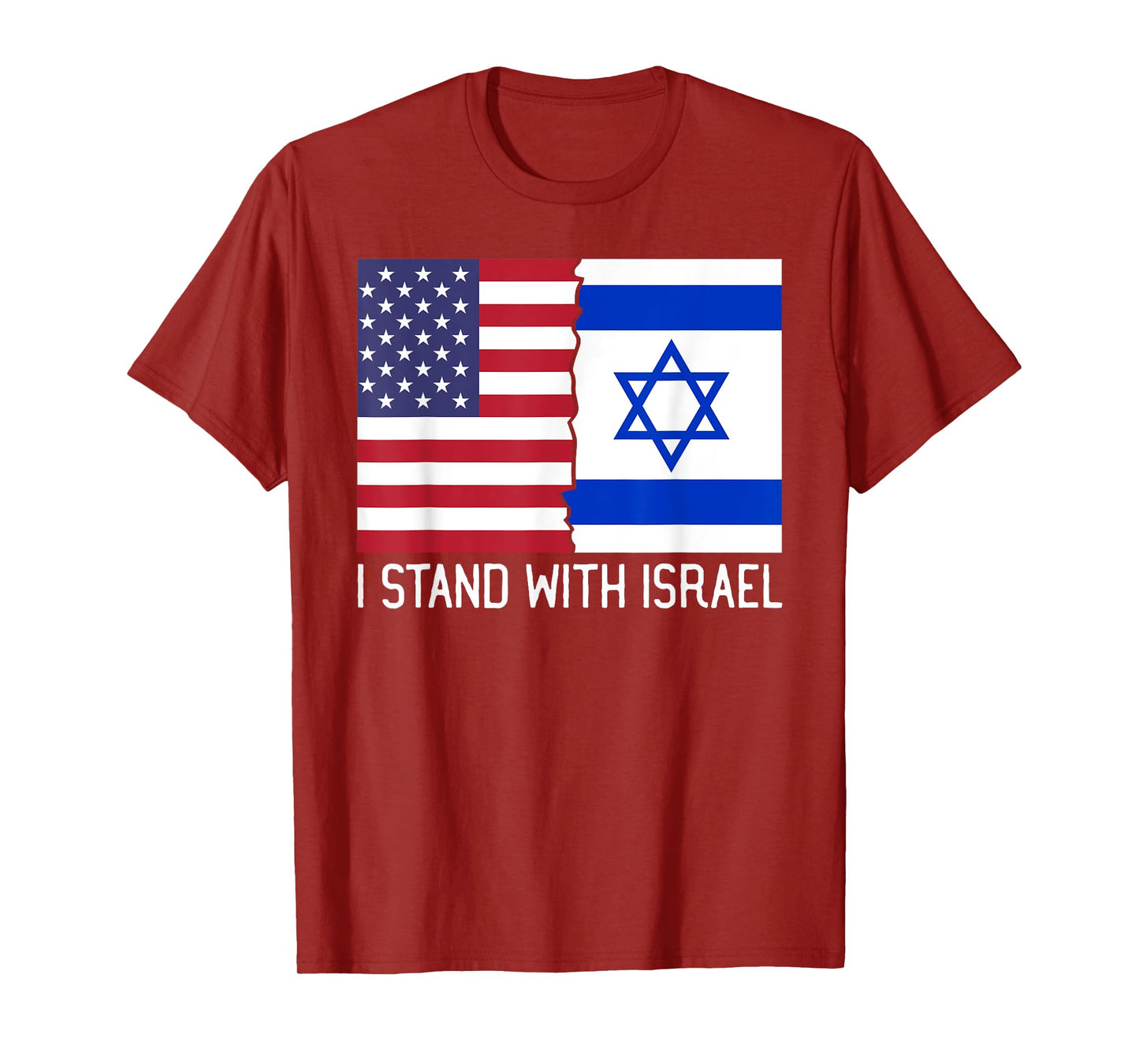I Stand With Israel America Flag Distress Vintage T-Shirt