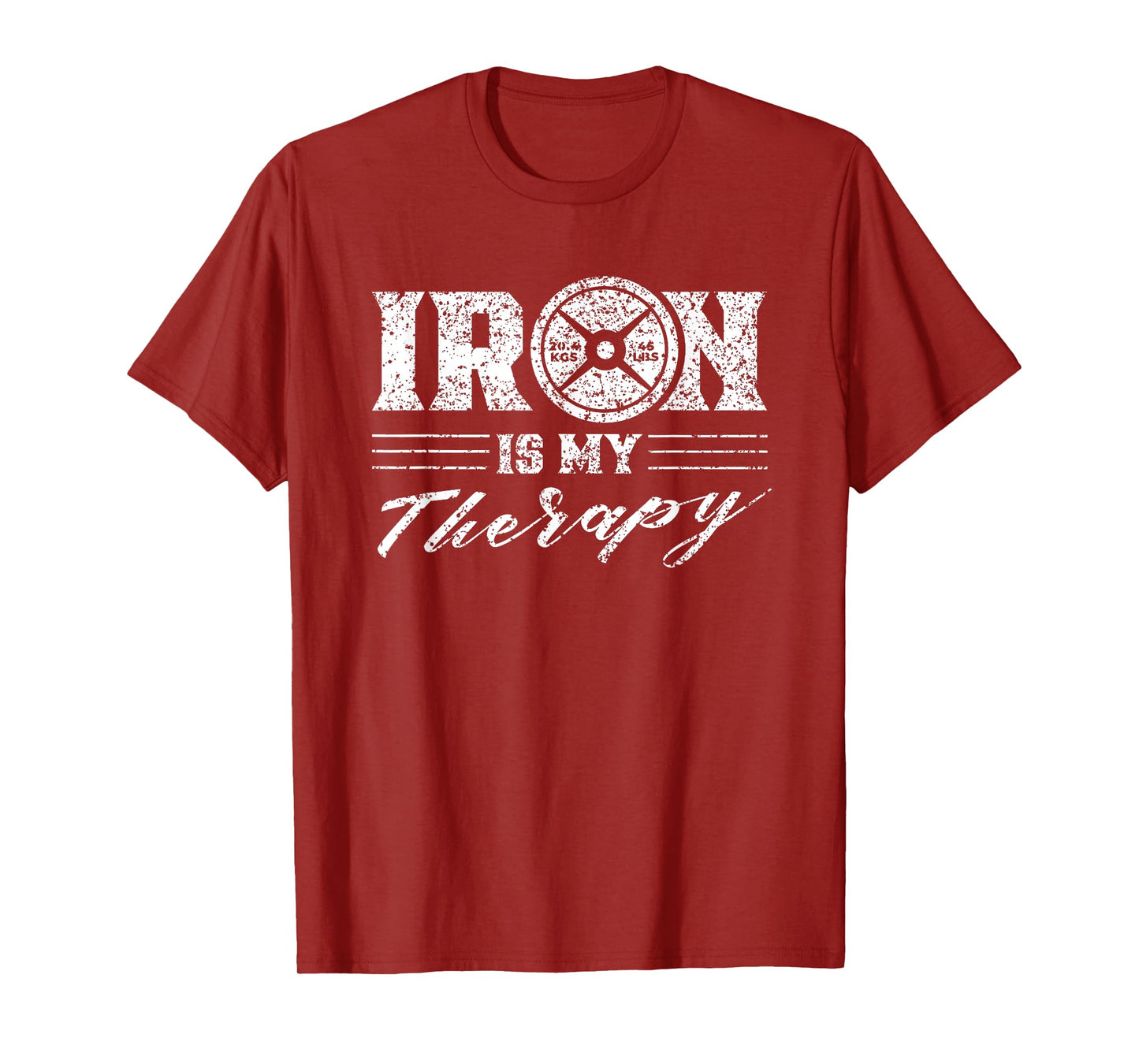 Iron Is My Therapy Gym Weightlifting Fitness Workout T-Shirt