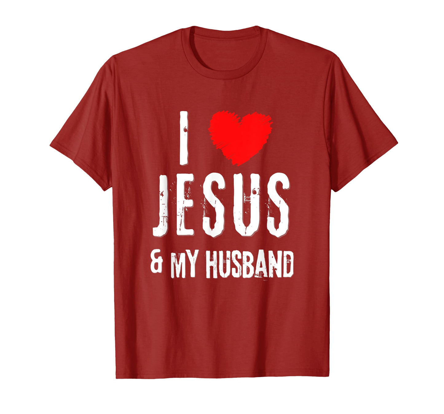 Vintage Grunge I Love JESUS & MY HUSBAND, Christian T-Shirt