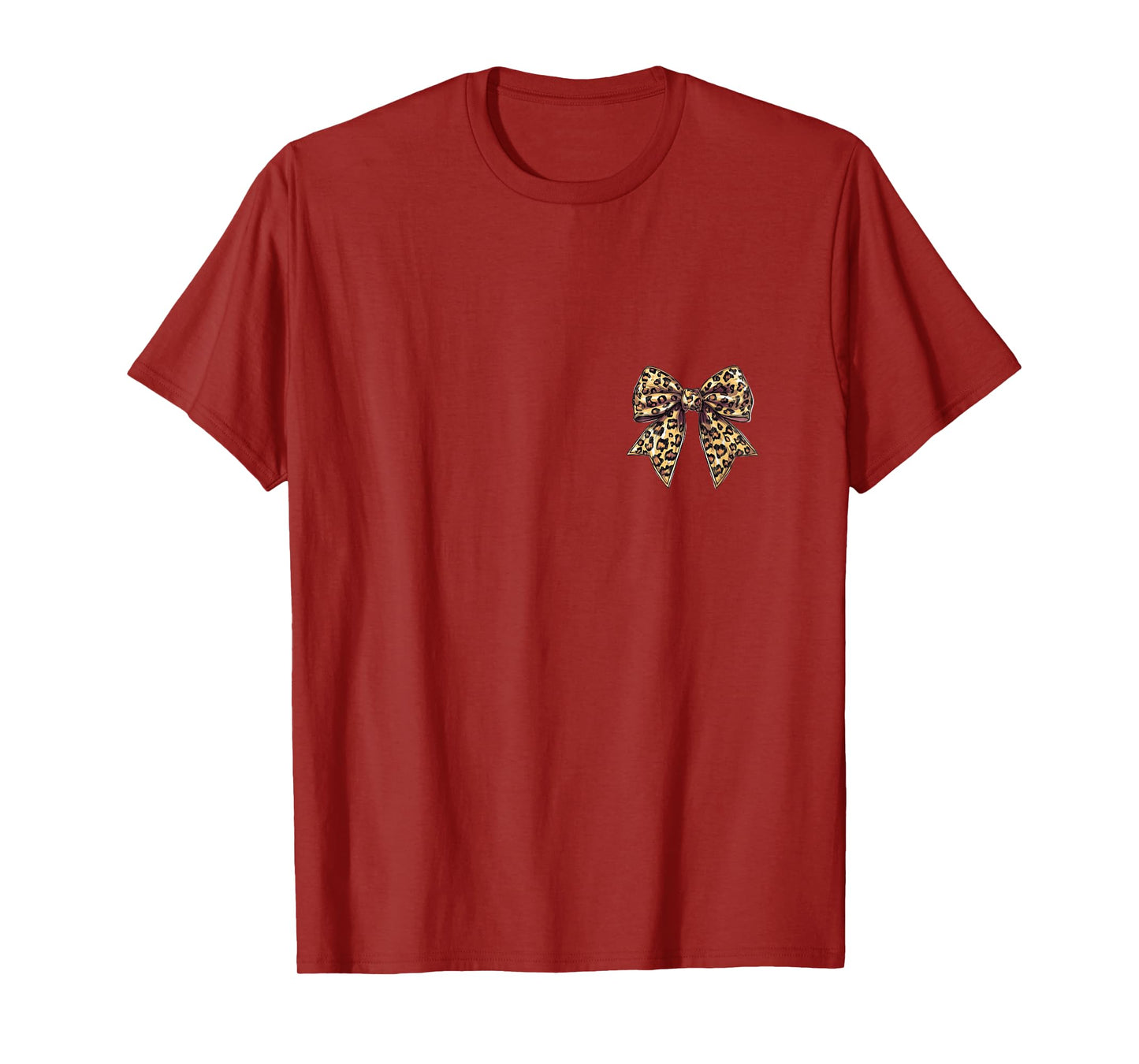 Coquette Bow Leopard Pattern Dainty Bow Animal Pattern T-Shirt