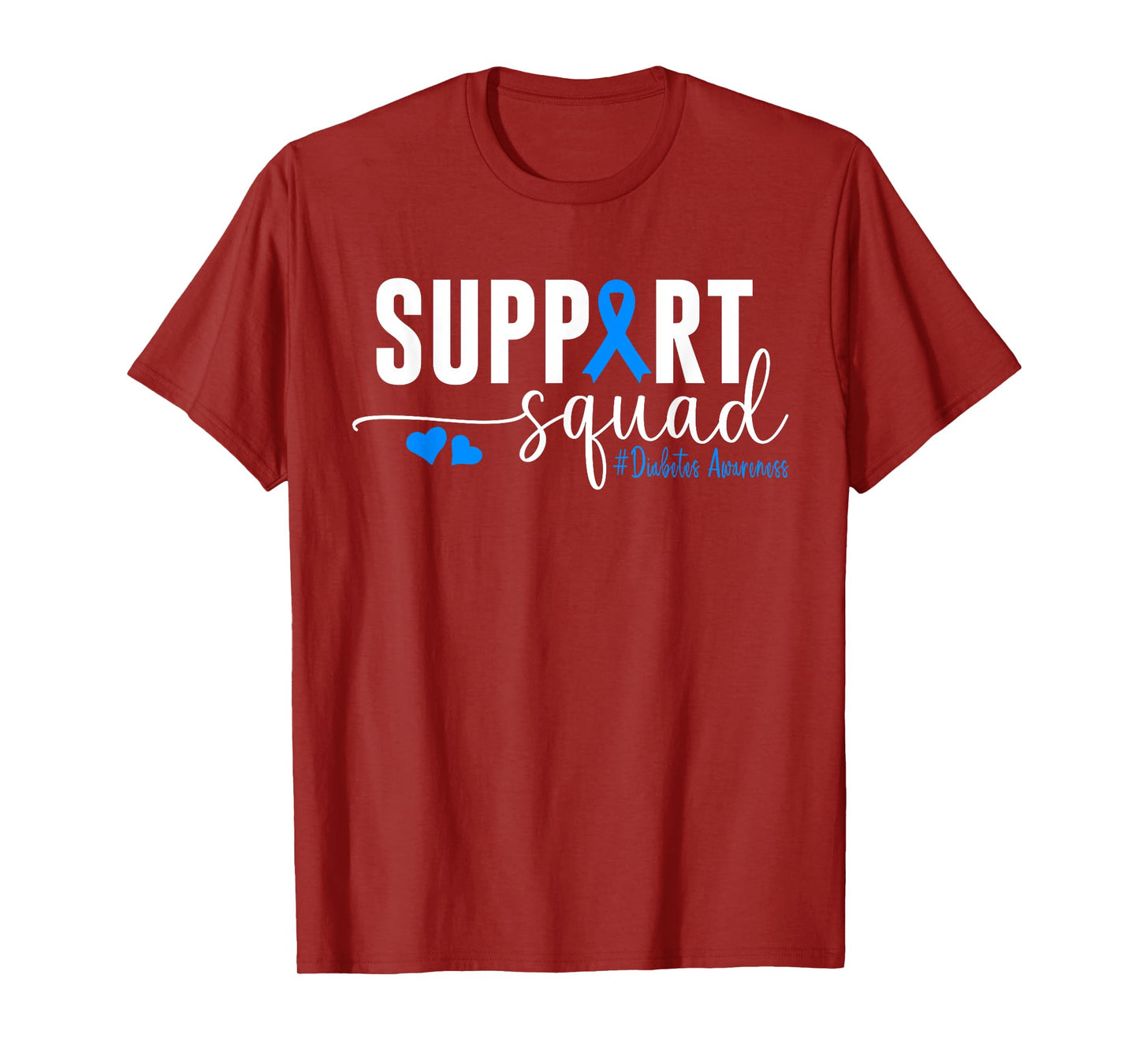 Support Squad Type 1 Diabetes Awareness T1D Blue Ribbon T-Shirt