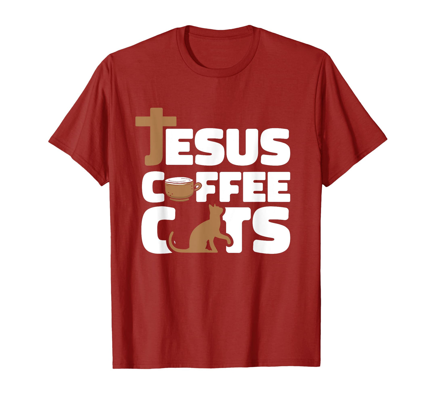 Jesus Cats And Coffee Christianity - Religion Christian Cat Men Women T-Shirt