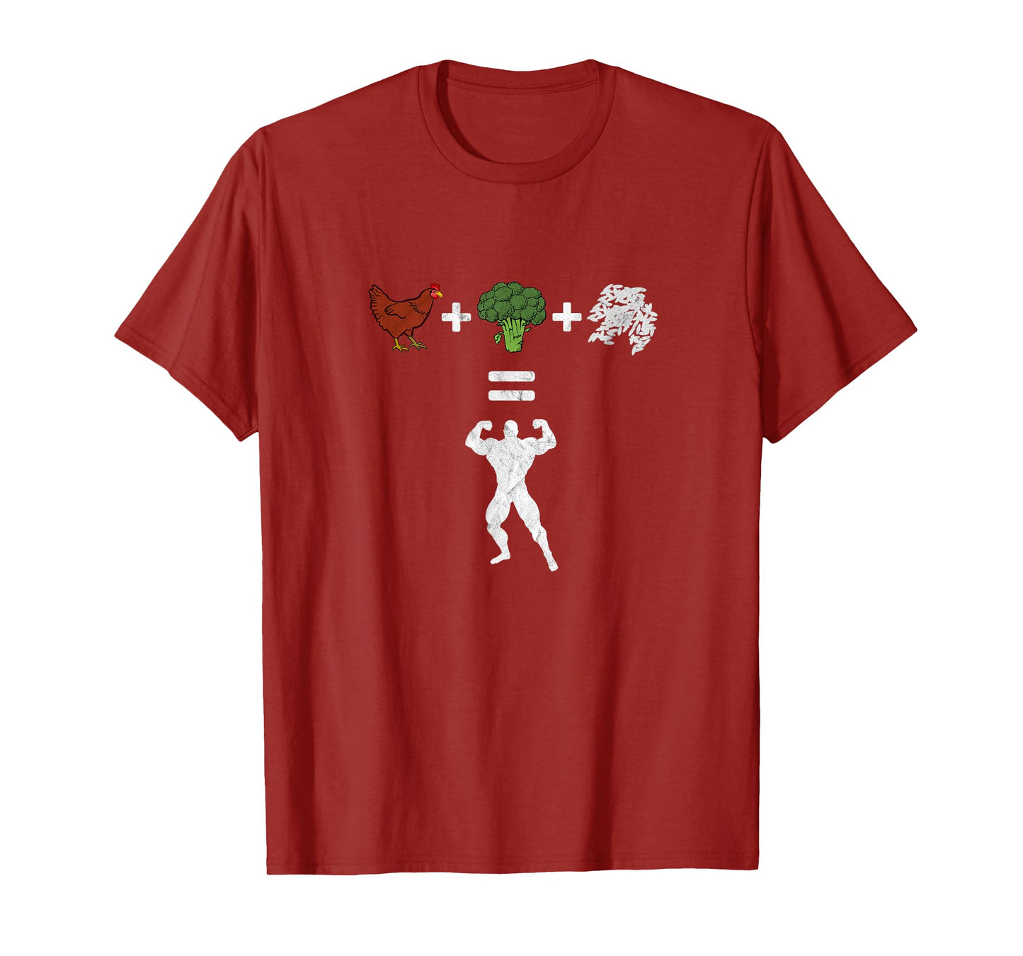Chicken Broccoli Rice Bodybuilding Diet Funny Sport Workout T-Shirt
