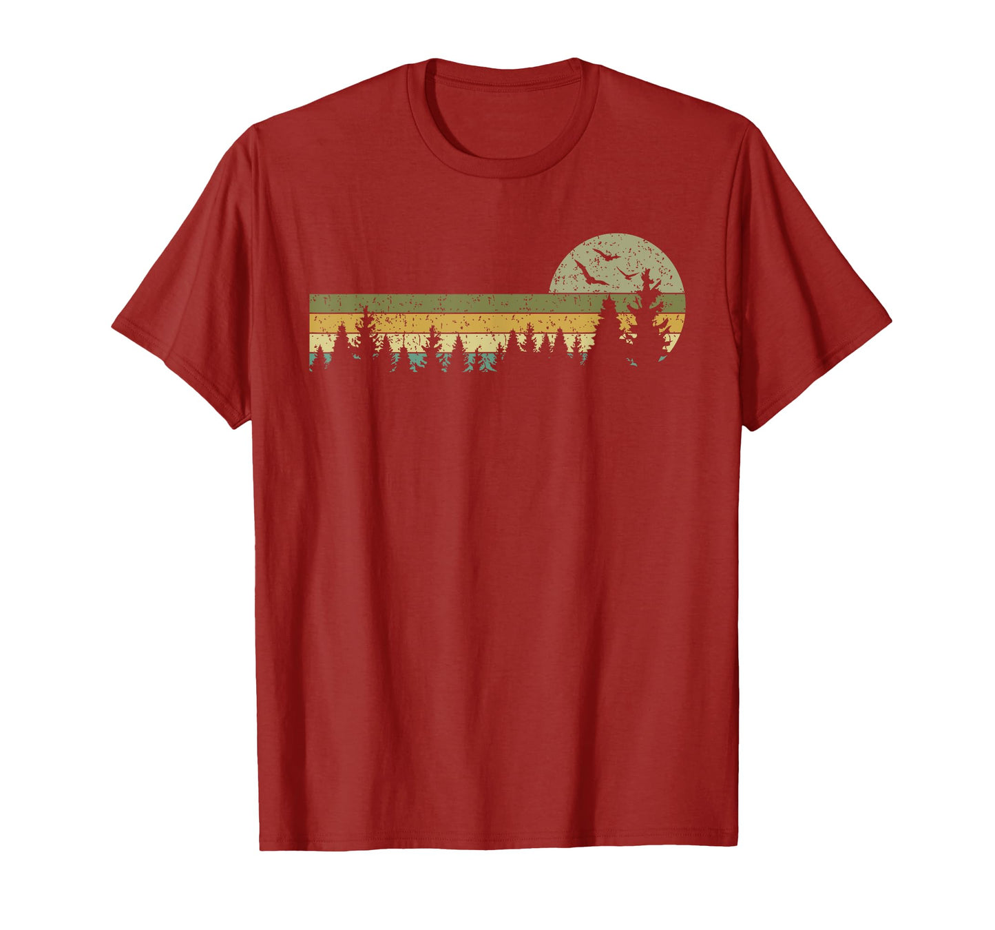 Retro Wildlife Trees Outdoors Nature Forest Vintage T-Shirt