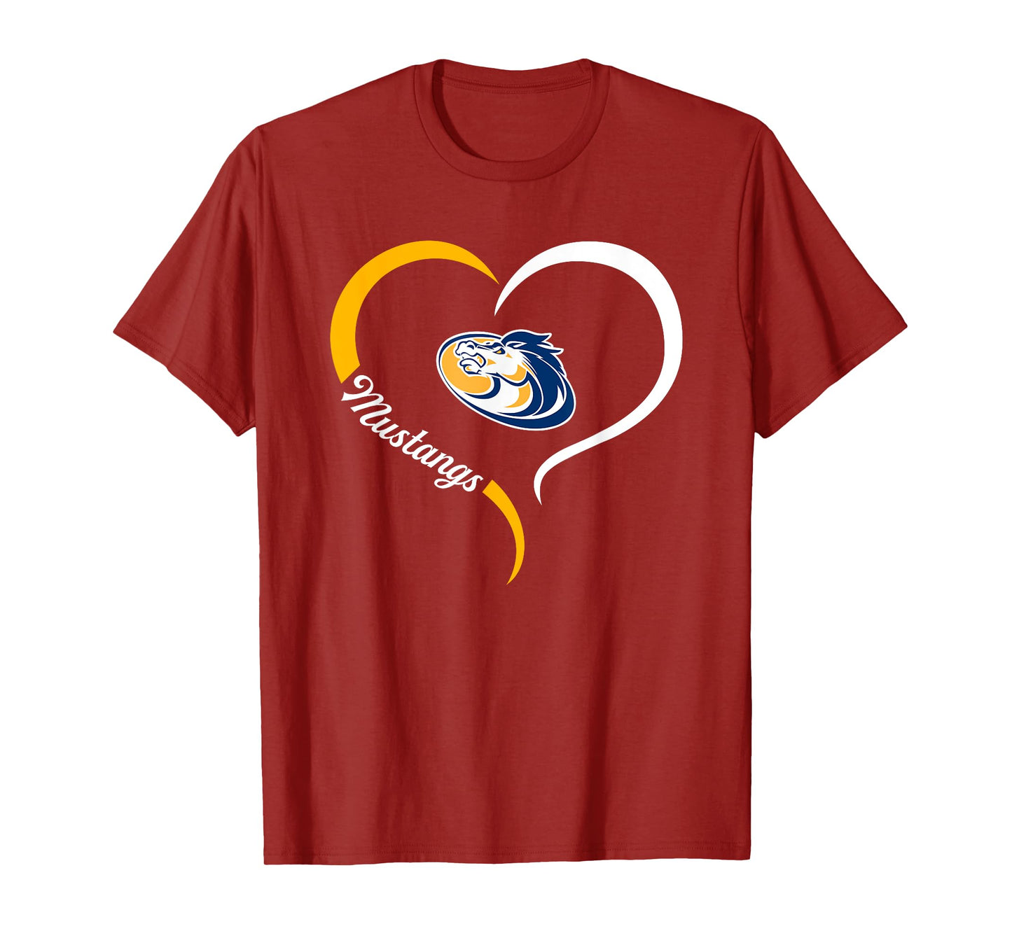 Sahuarita Mustangs Logo Half Heart Slogan HS T-Shirt