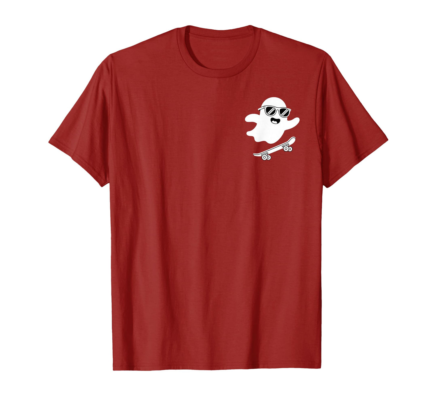Funny Ghost On Skateboard Retro Halloween Costume Kids Boys T-Shirt