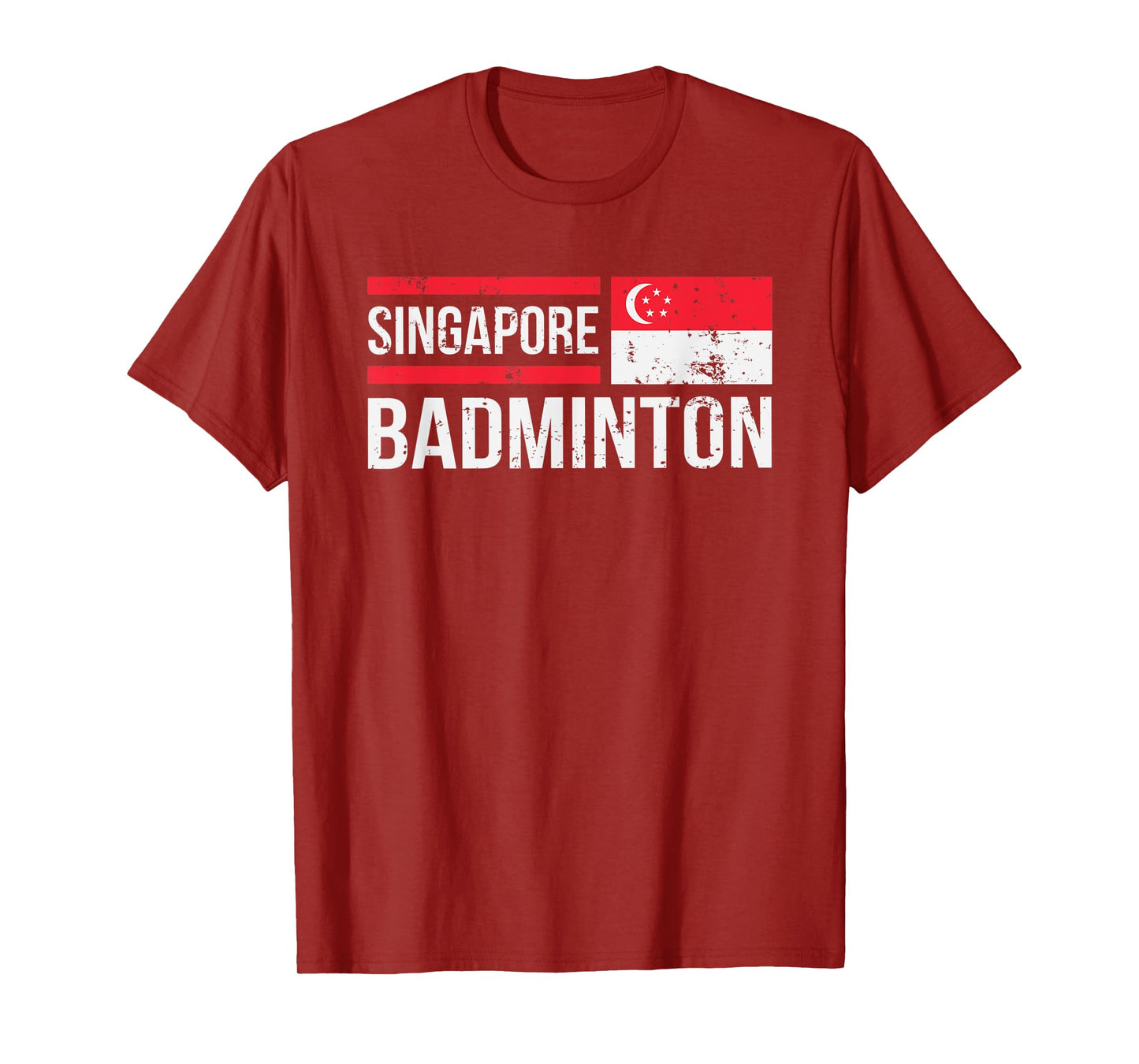 Singapore Badminton Flag Racket Sport Birdie Player Fan Gift T-Shirt