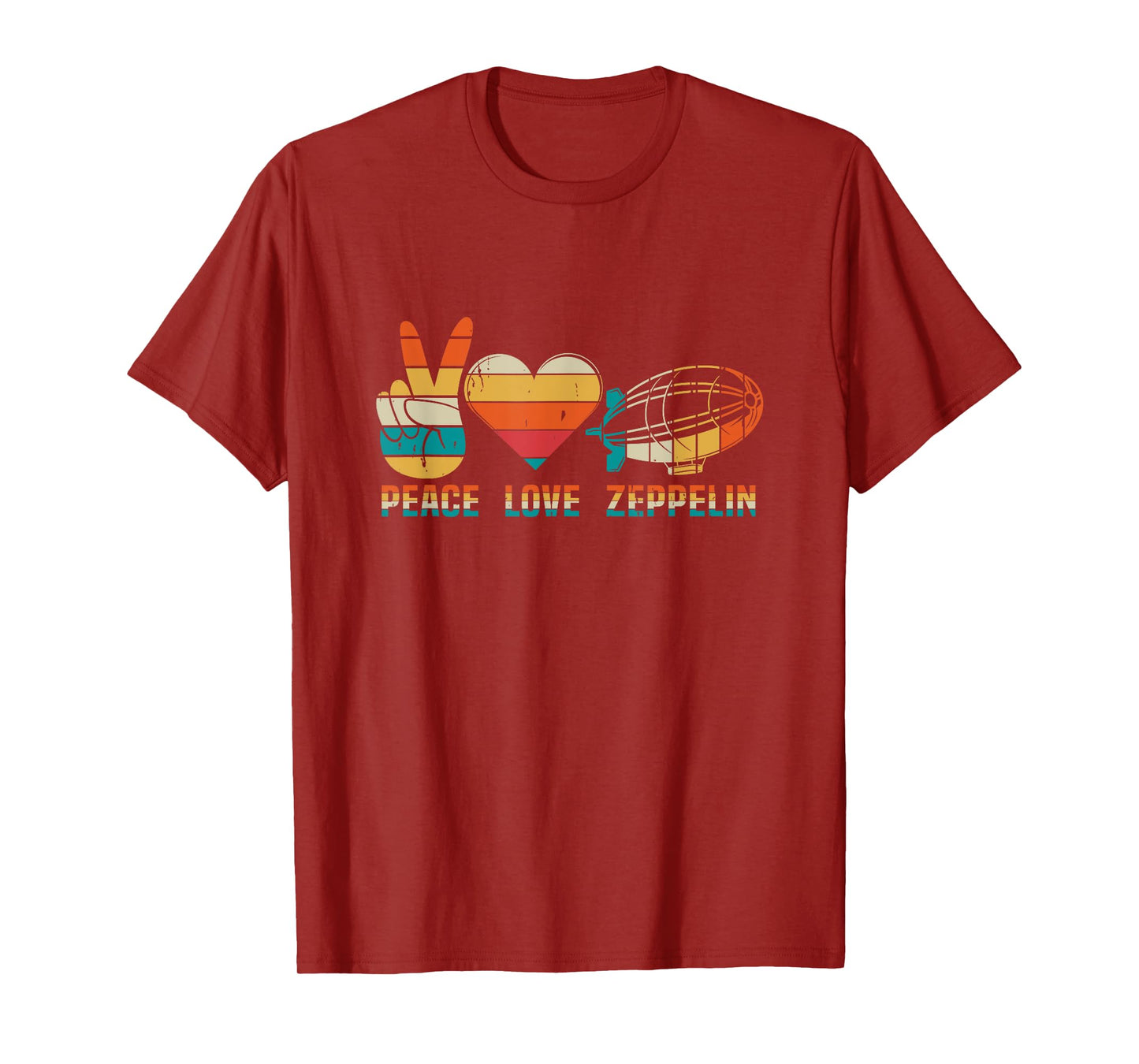 Dirigible Airship Blimp Zepelin Peace Love Zeppelin T-Shirt