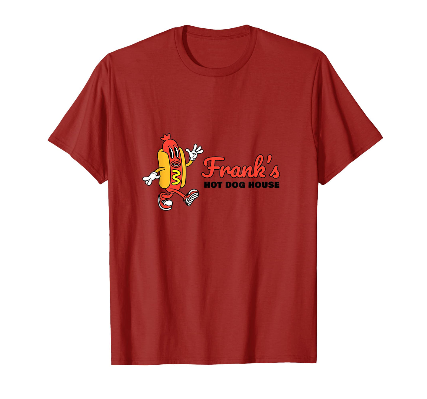 Frank’s Hot Dog Restaurant Mascot Retro Sausage BBQ Cook Out T-Shirt