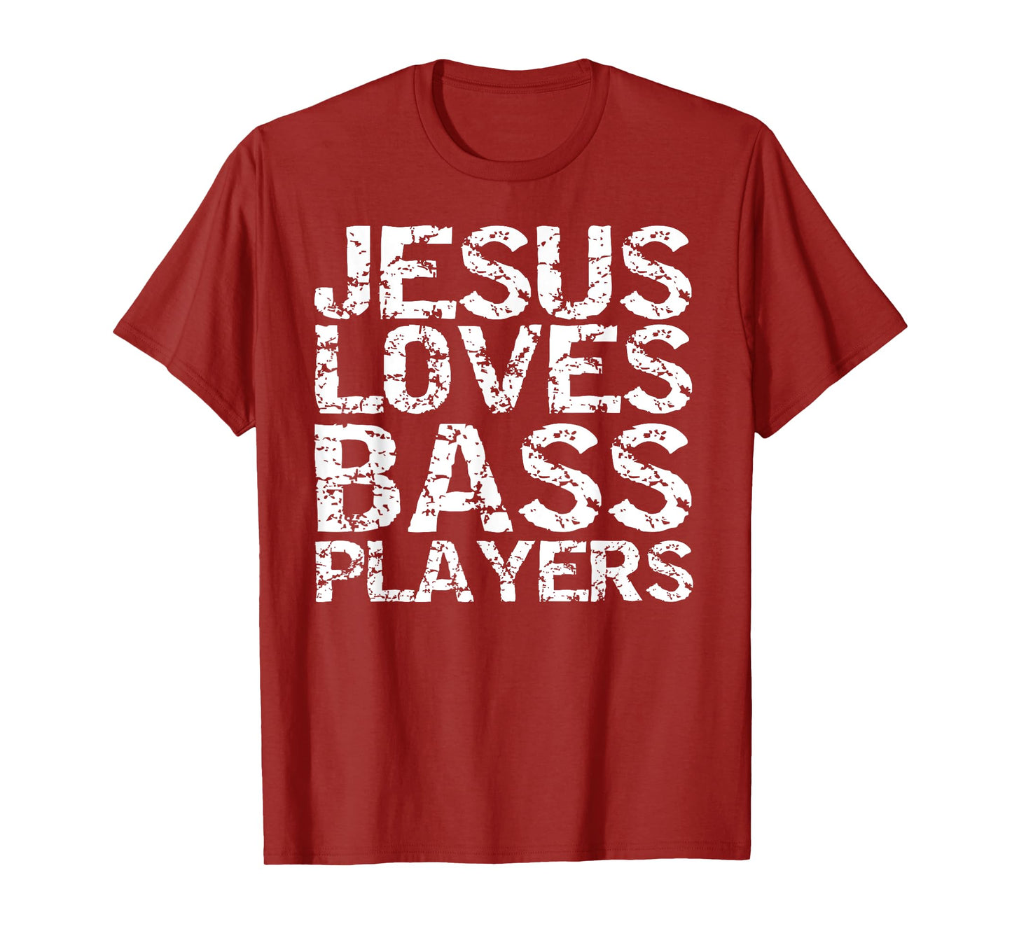 Bass Guitar Player Gift Distressed Jesus Loves Bass Players T-Shirt